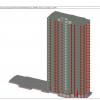 Презентация объемной модели несущих конструкций из расчетной программы Скад 2-ой секцмм 2-х секционного 25-ти этажного жилого до